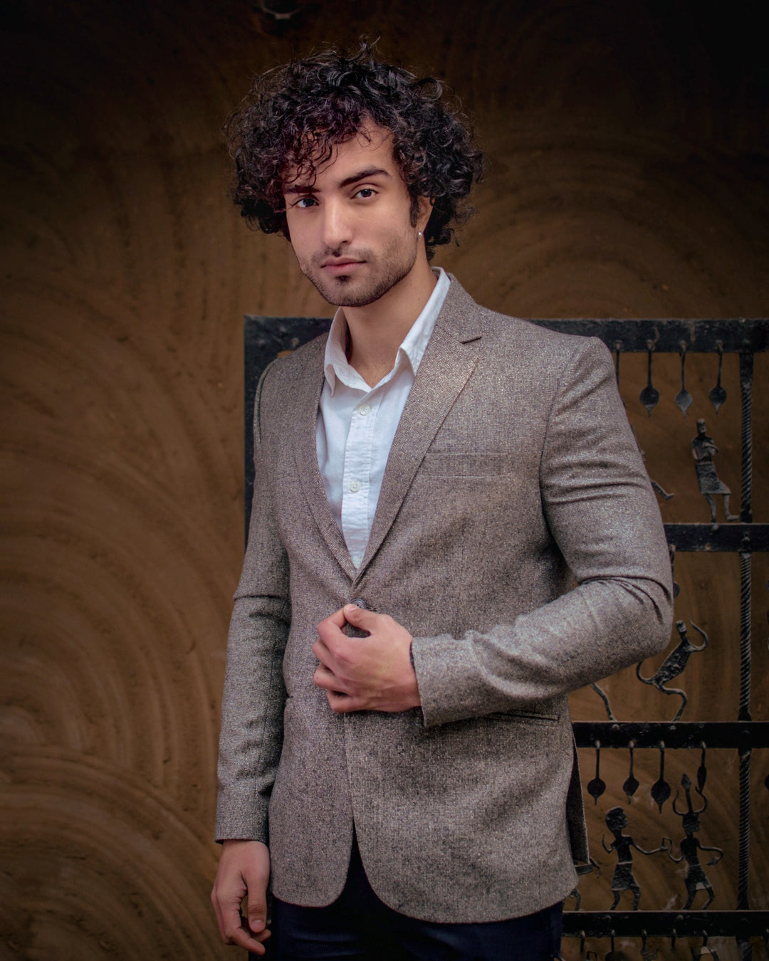 Tweed Wool Grey Blazer