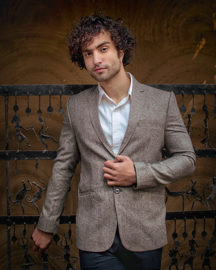 Tweed Wool Grey Blazer