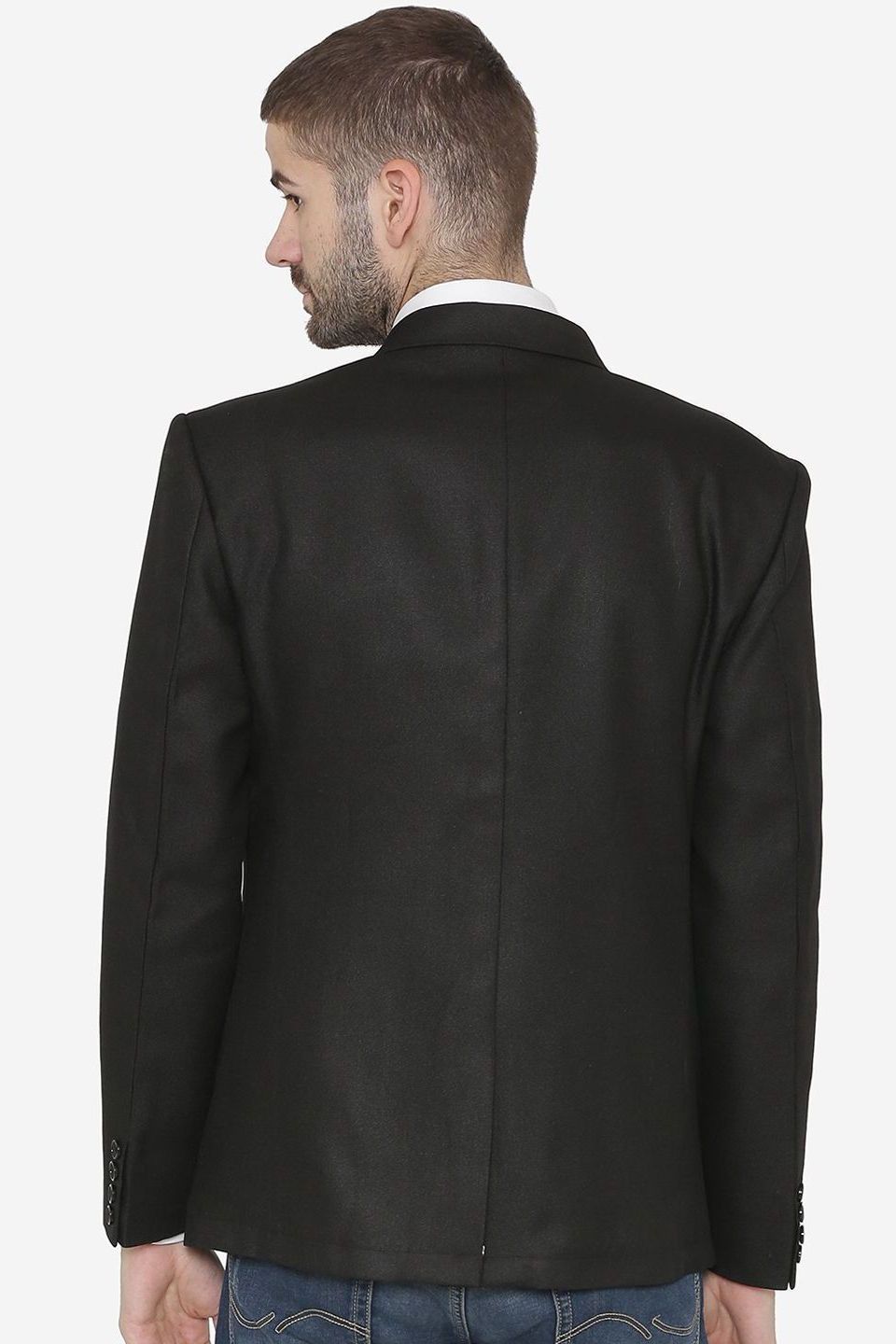 Polyester Cotton Black Blazer