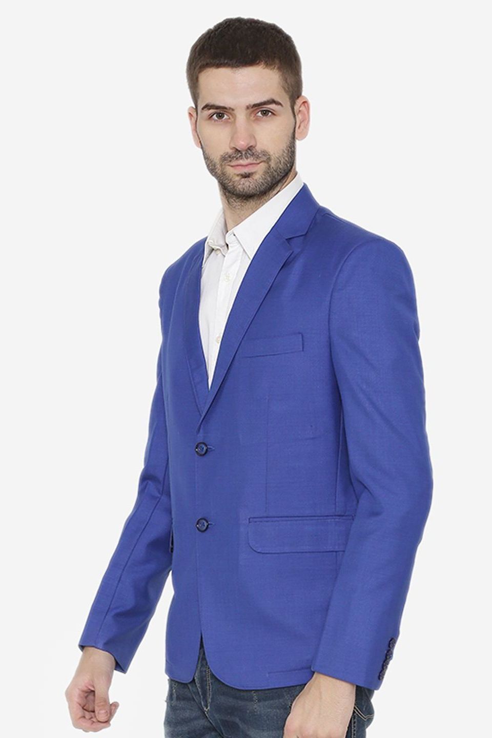 Polyester Cotton Blue Blazer