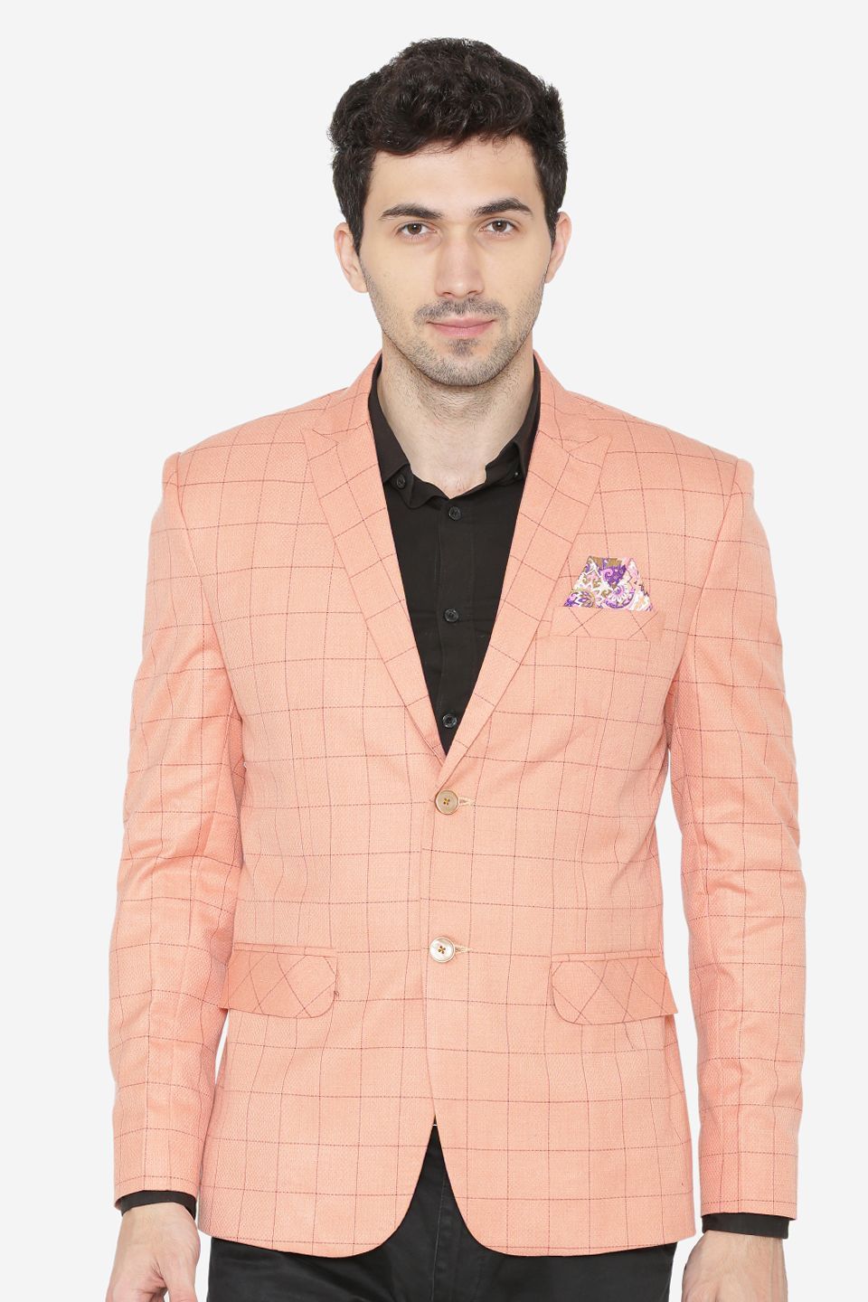 Polyester Cotton Orange Blazer