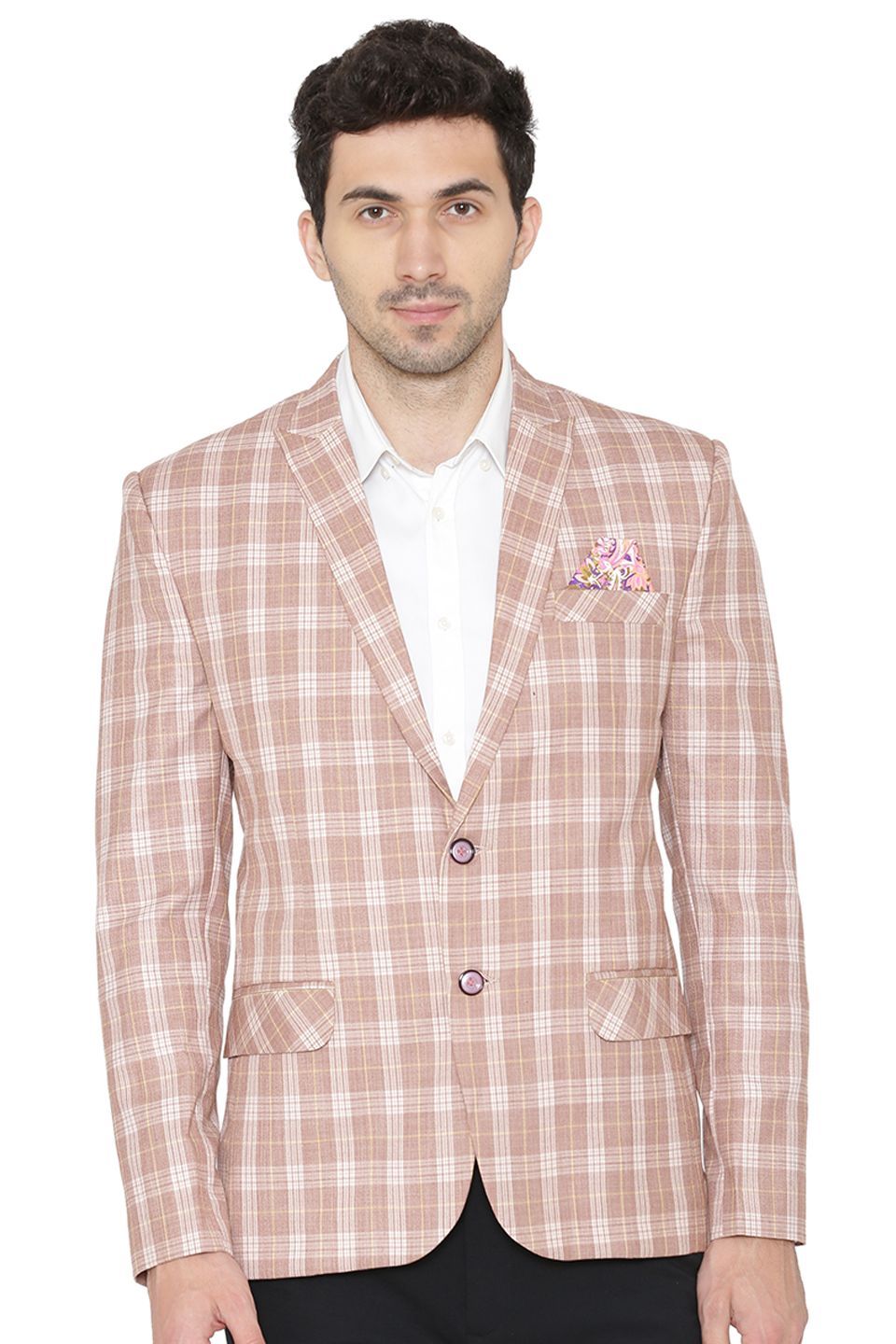 Polyester Cotton Light Brown  Blazer