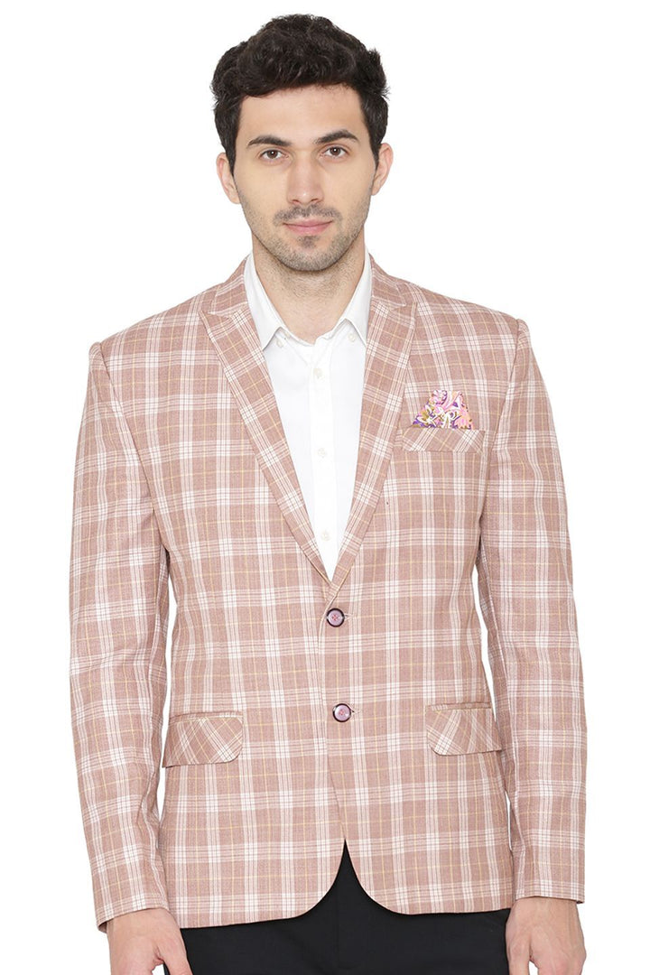 Polyester Cotton Light Brown  Blazer