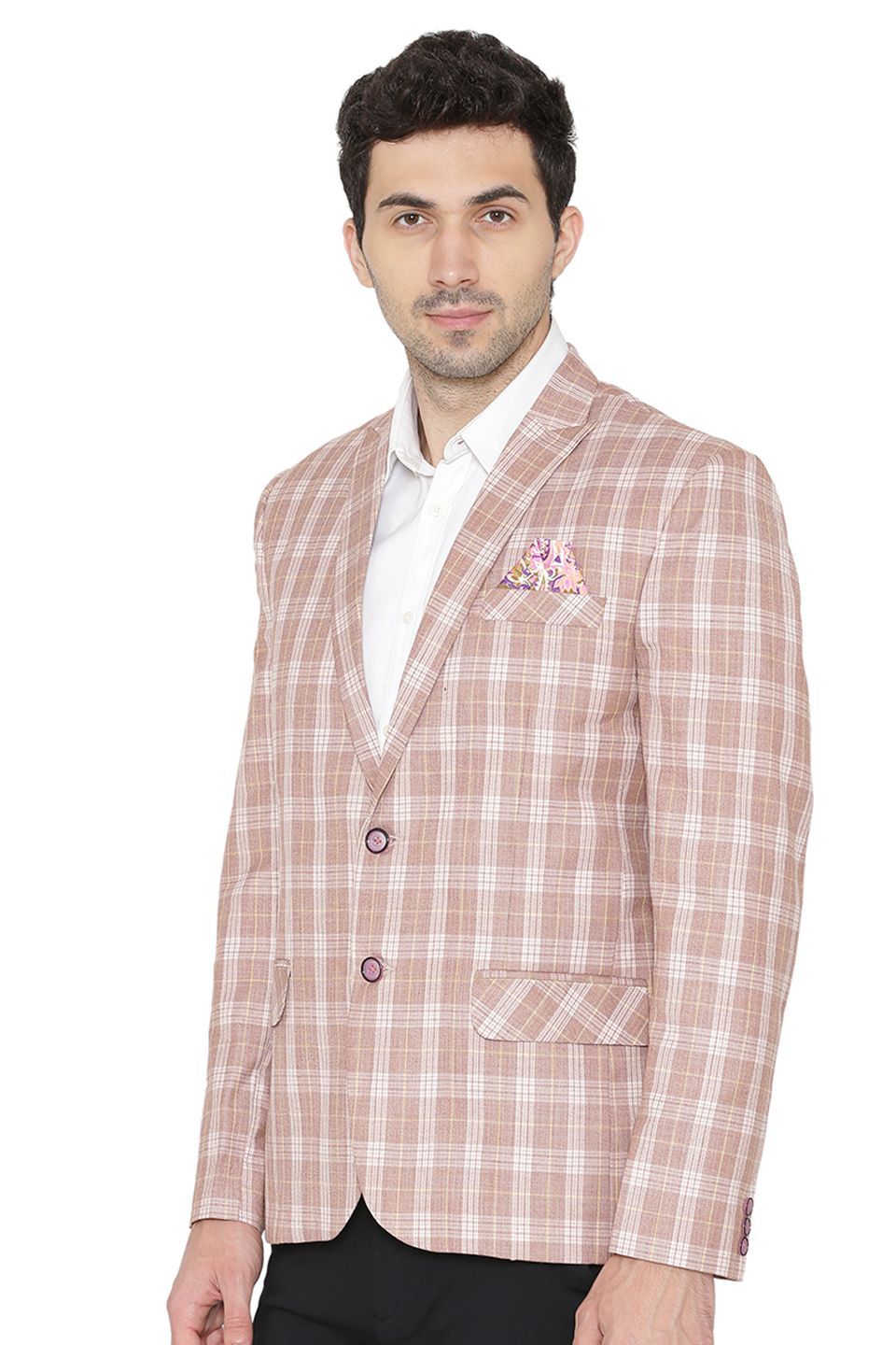 Polyester Cotton Light Brown  Blazer