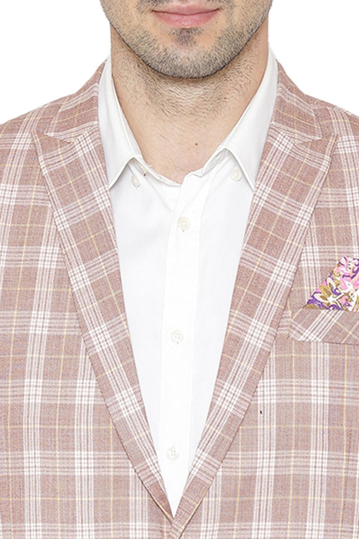 Polyester Cotton Light Brown  Blazer