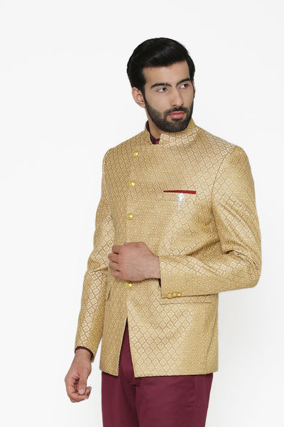 Banarasi Rayon Cotton Gold Blazer