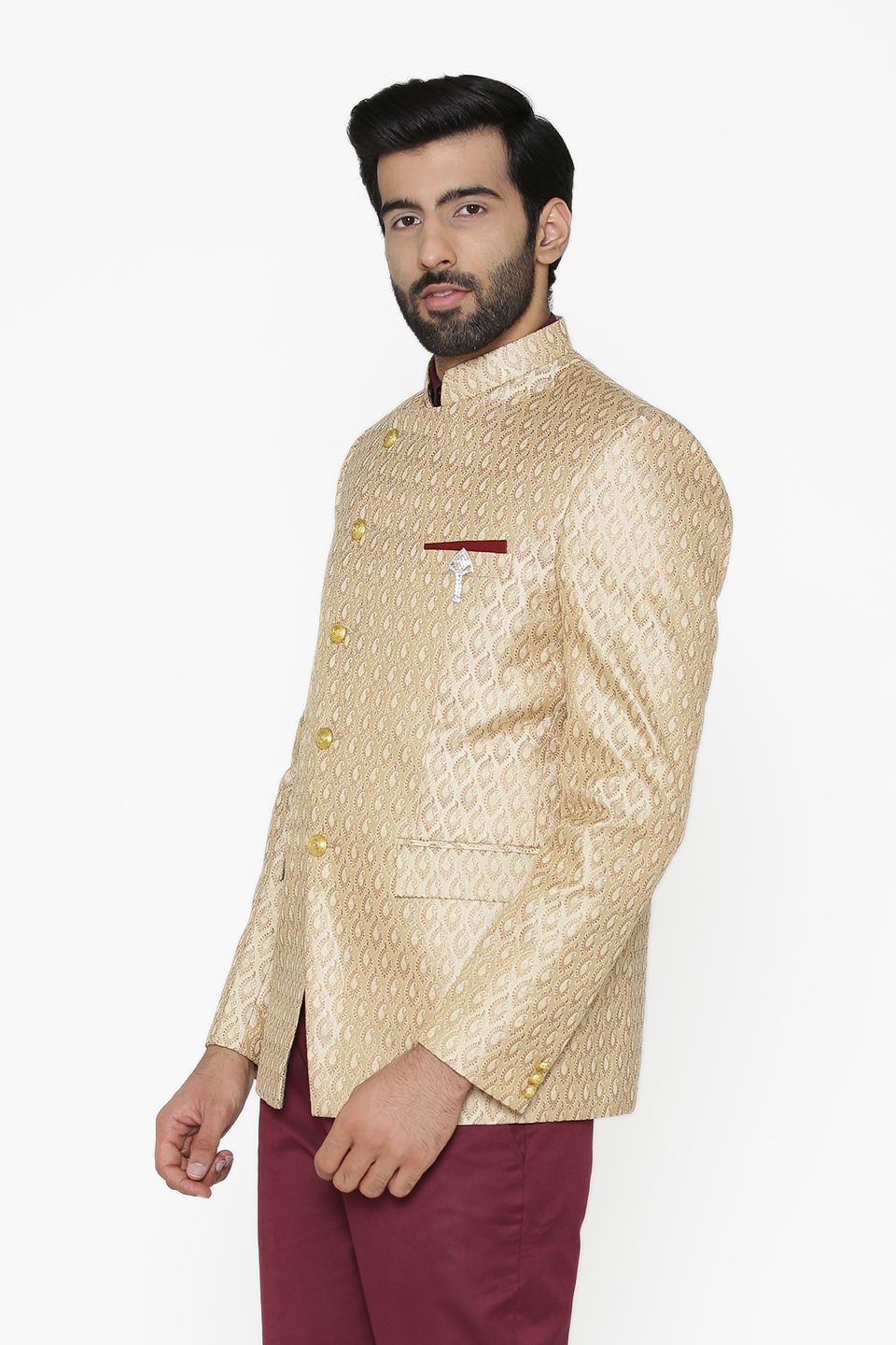 Banarasi Rayon Cotton Beige Blazer