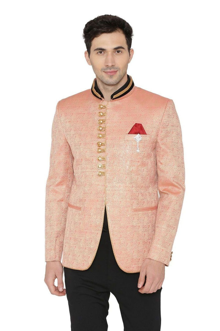 Banarsi Rayon Cotton Pink Bandhgala