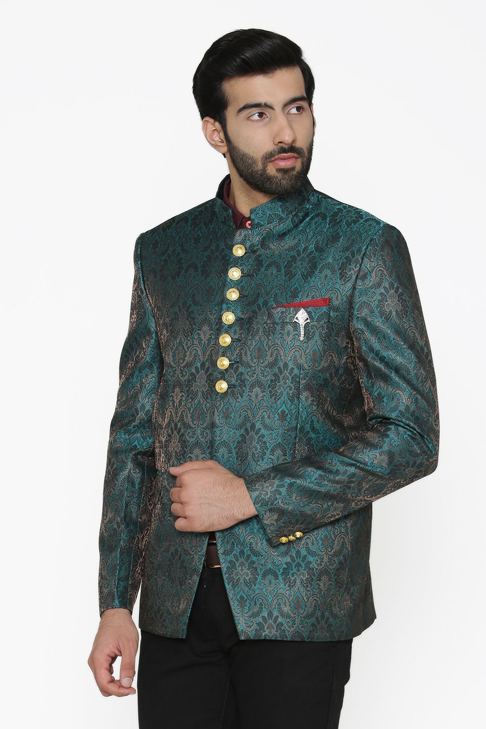 Banarasi Rayon Cotton Blue Blazer
