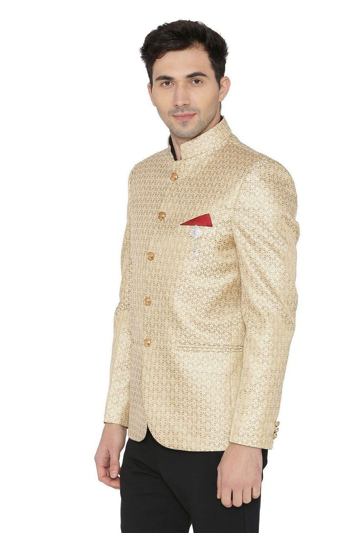 Banarsi Rayon Cotton Gold Bandhgala