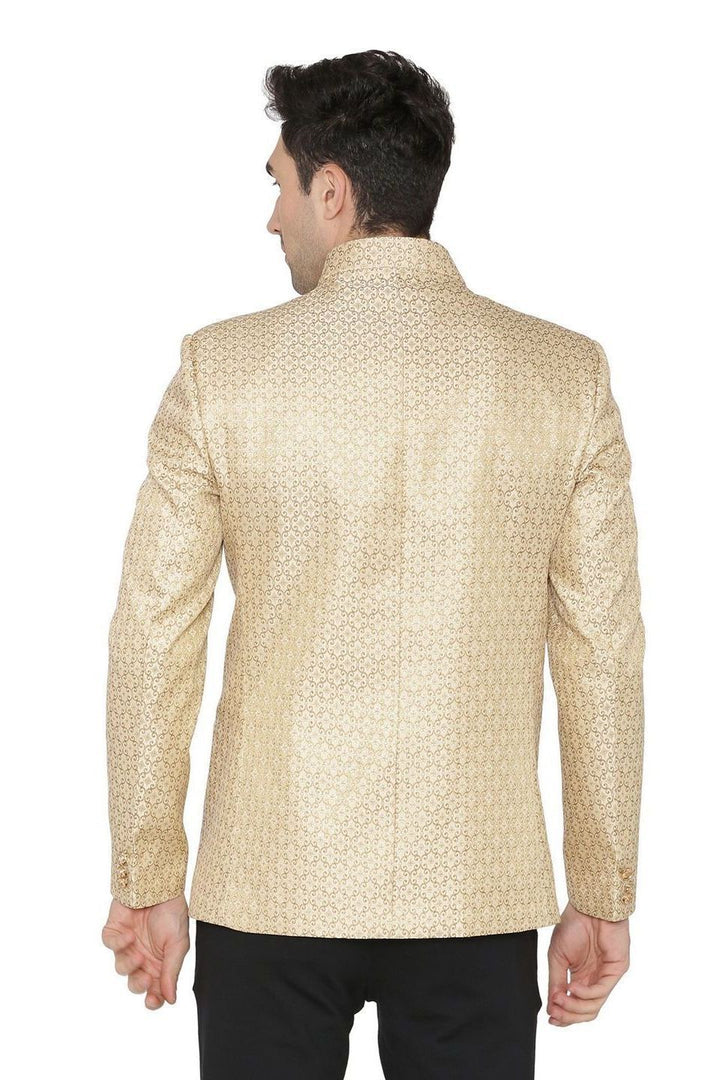Banarsi Rayon Cotton Gold Bandhgala