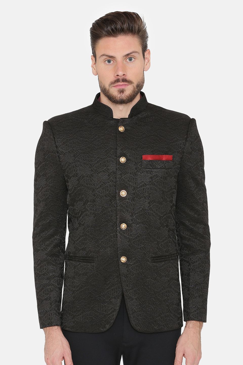 Imported Rayon Black Bandhgala
