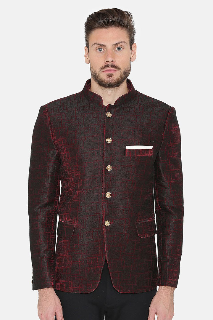 Imported Rayon Red Bandhgala