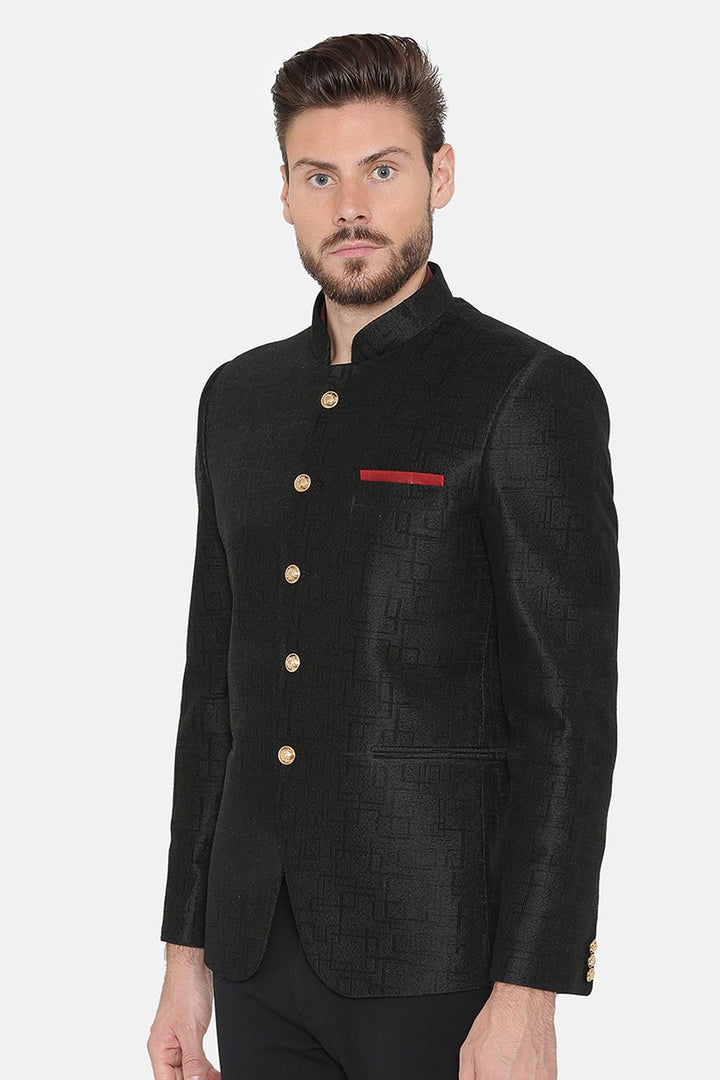 Imported Rayon Black Bandhgala