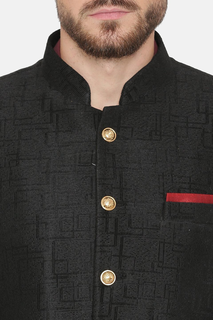 Imported Rayon Black Bandhgala