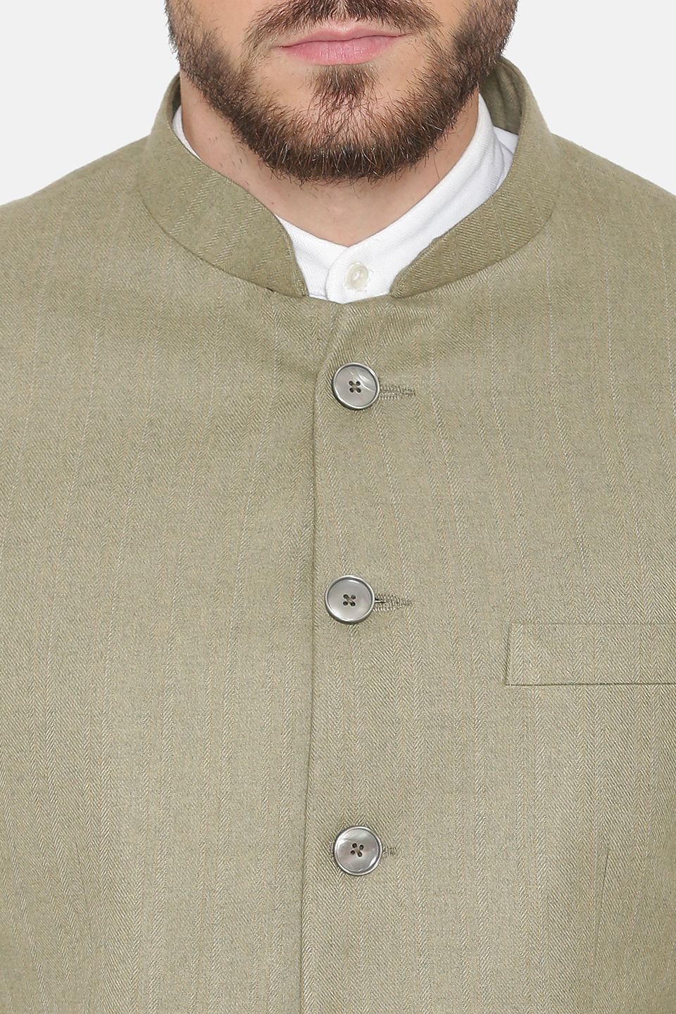 Wool Blend Grey Bandhgala