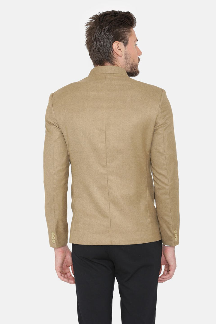 Wool Blend Brown Bandhgala