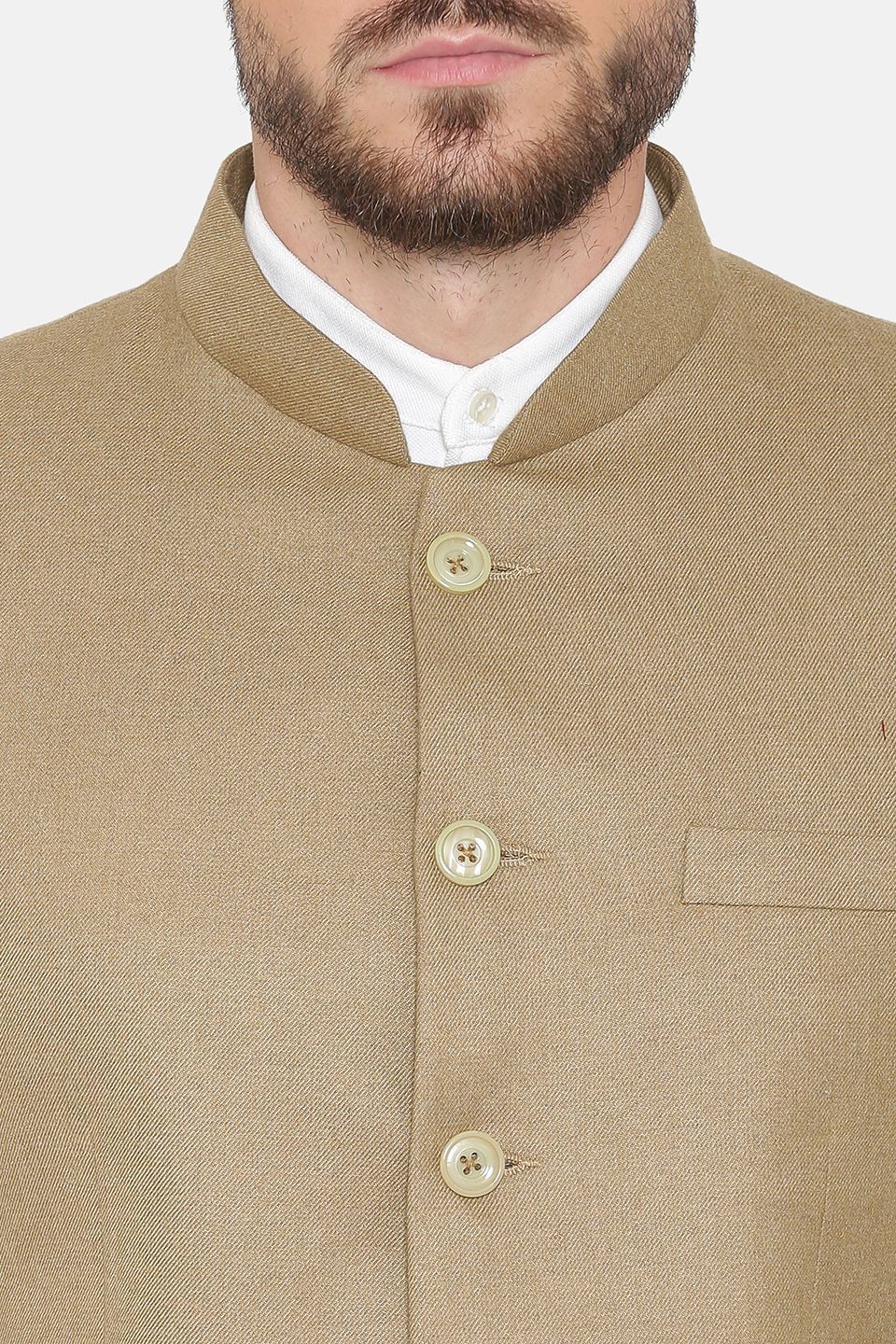 Wool Blend Brown Bandhgala