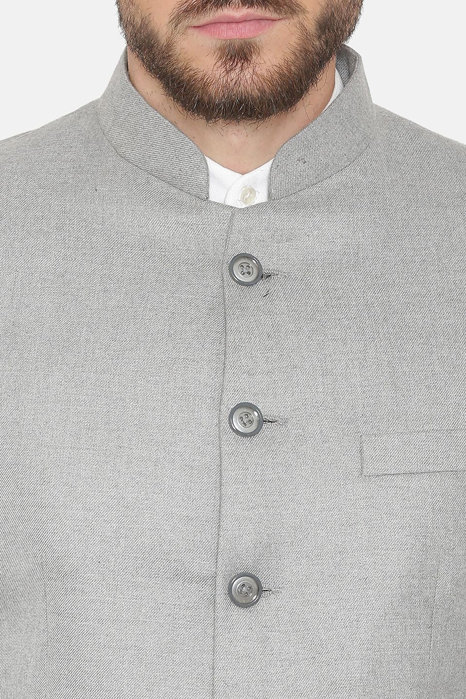 Wool Blend Blue Bandhgala