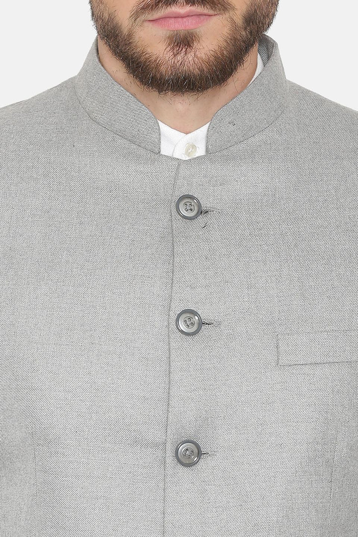 Wool Blend Blue Bandhgala