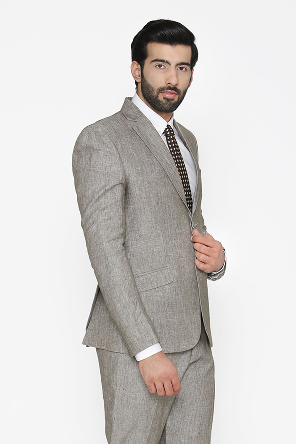 100% Pure Linen by Linen Club Silver Blazer