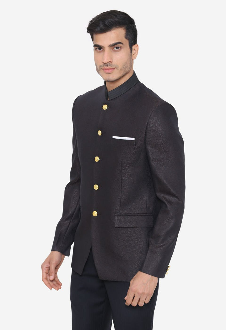 Jacquard Fabric Brown Bandhgala