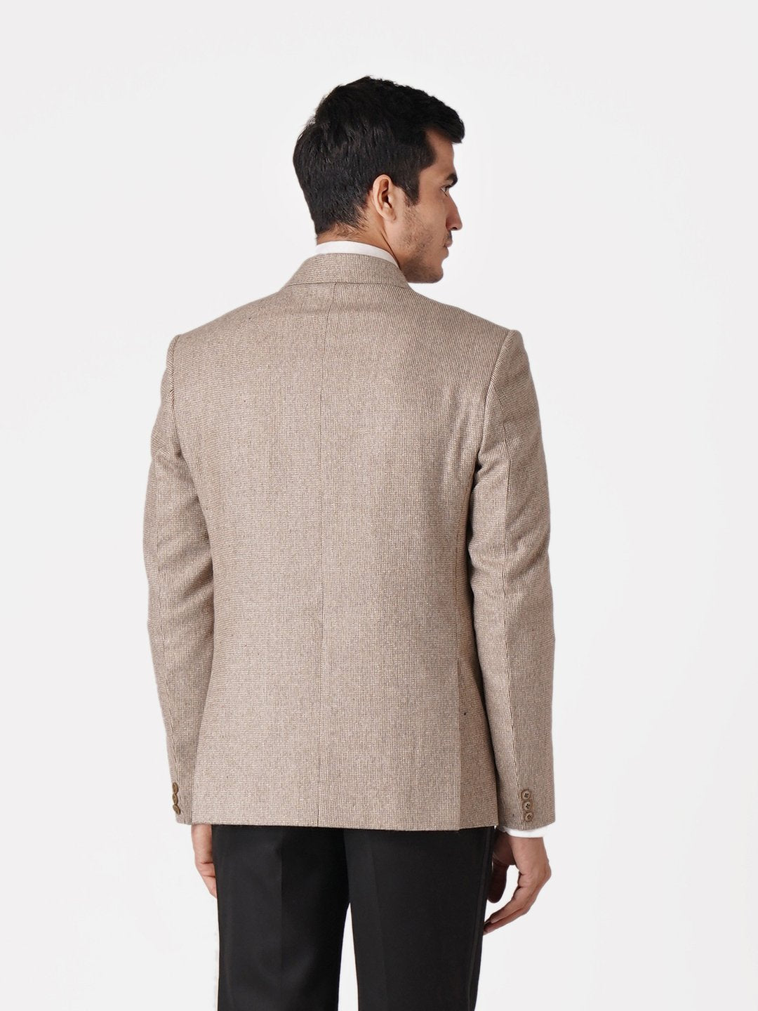 WINTAGE Men's Tweed Casual and Festive Blazer Coat Jacket: Beige