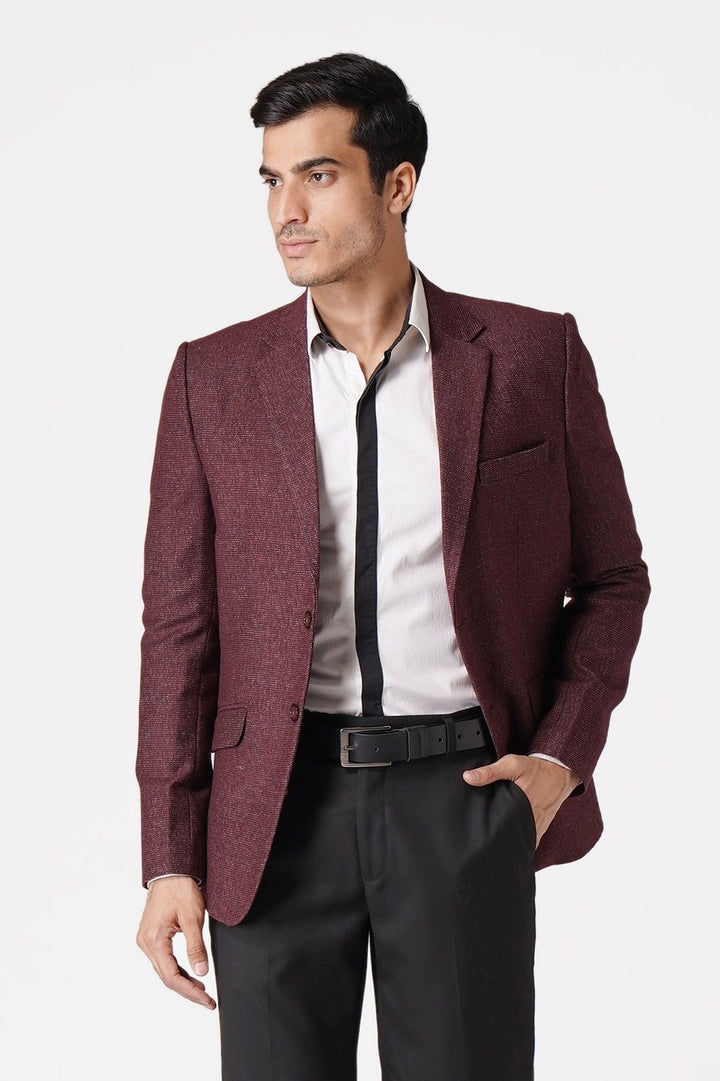 Tweed Maroon Blazer