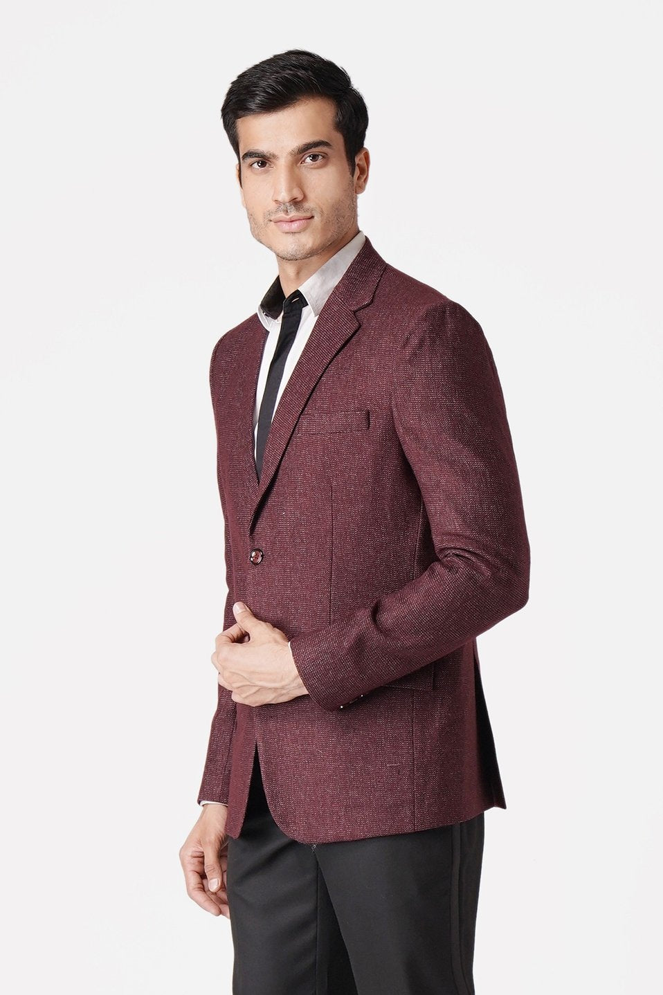 Tweed Maroon Blazer