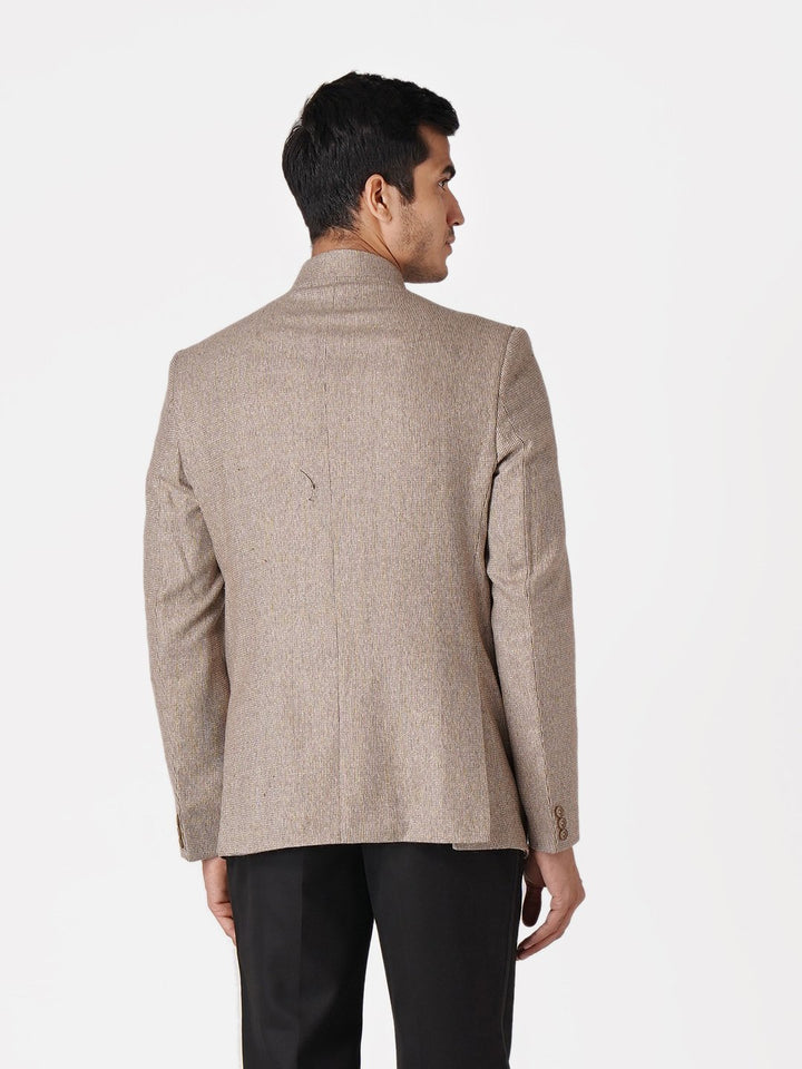 WINTAGE Men's Tweed Casual and Festive Blazer Coat Jacket: Beige