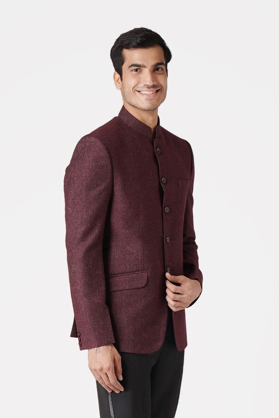 Tweed Maroon Blazer