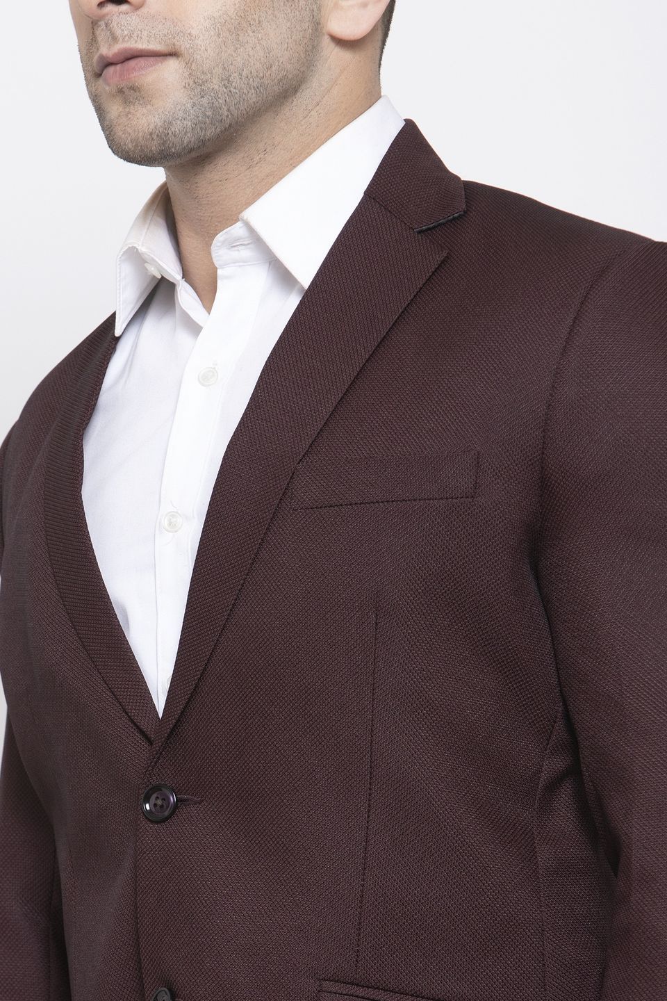 WINTAGE Men's Polyester Cotton Festive and Casual Blazer Coat Jacket : Brown