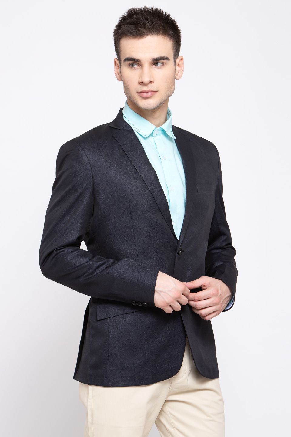 Wintage Men's Poly Blend Formal and Evening Blazer Coat Jacket : Dark Blue