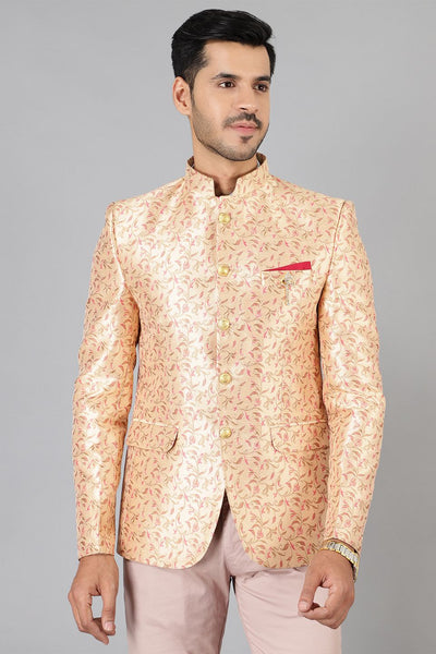 Banarasi Rayon Cotton Gold Bandhgala
