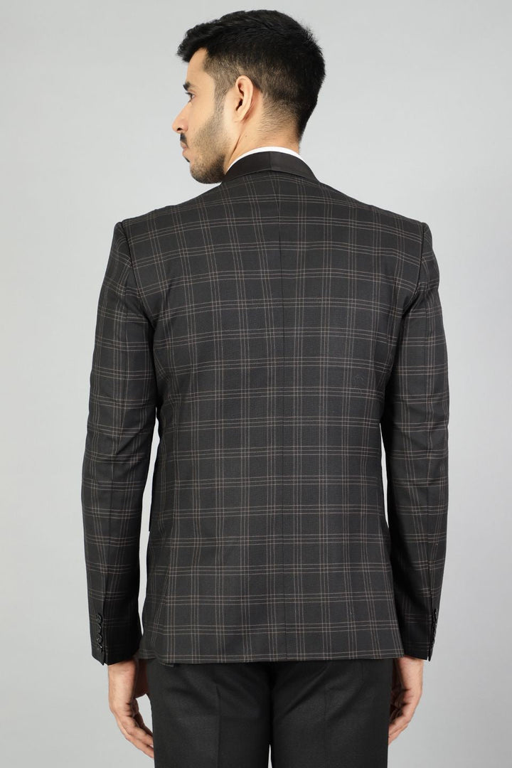 PV Wool Checkered Black Blazer