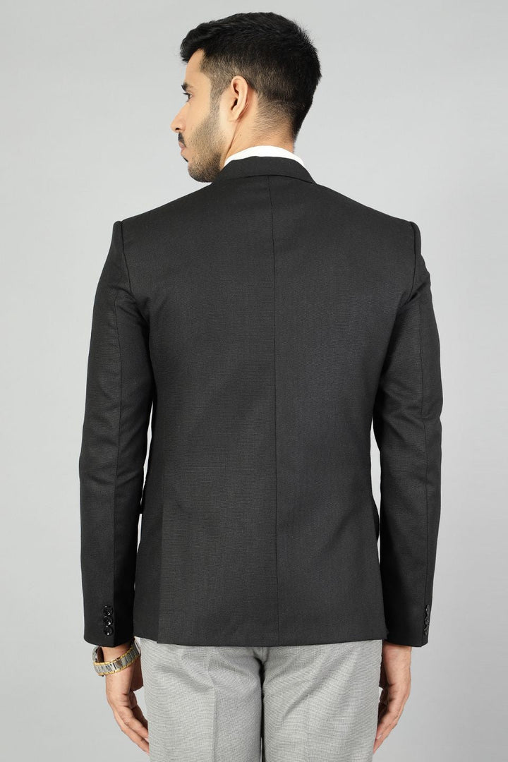 Polyester Cotton Plain Black Blazer