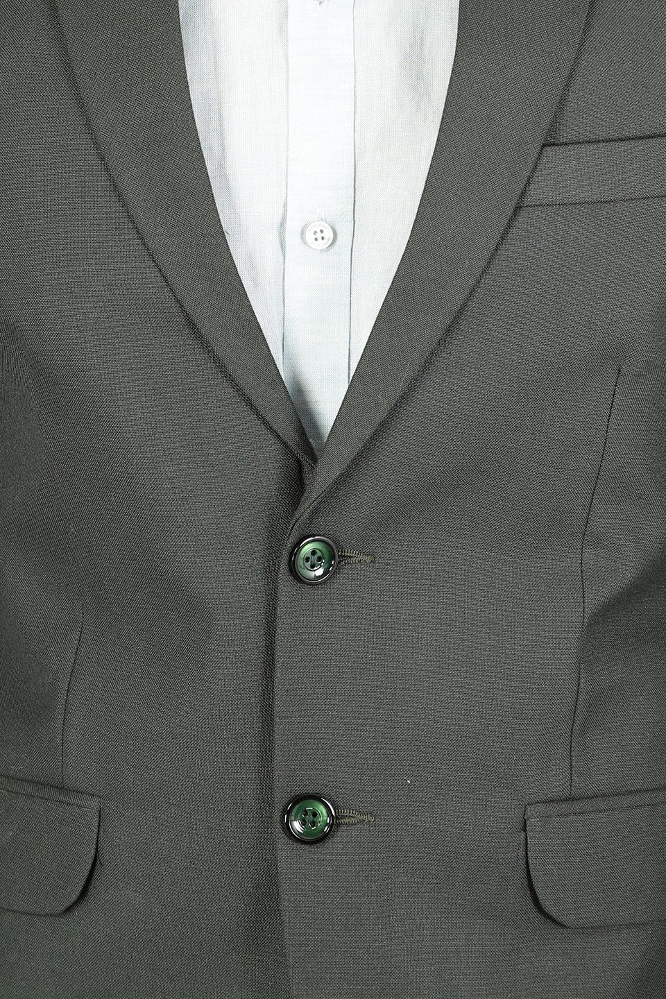 Polyester Cotton Plain Green Blazer