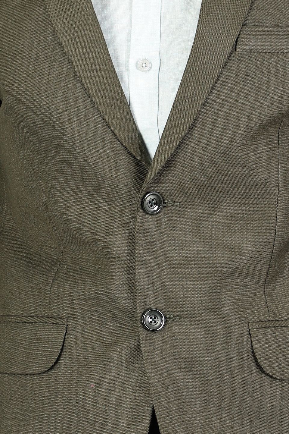 Polyester Cotton Plain Green Blazer