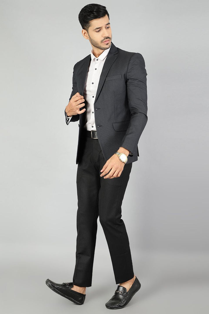 Polyester Cotton Plain Black Blazer