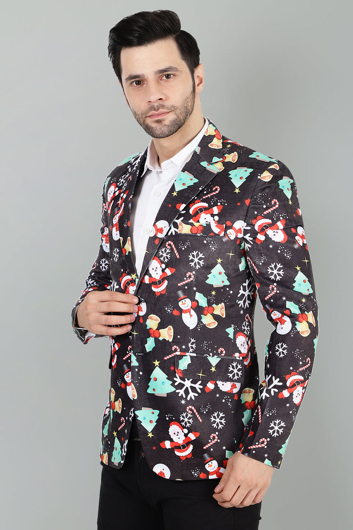 Dust Free Velvet Christmas Multicolor Blazer