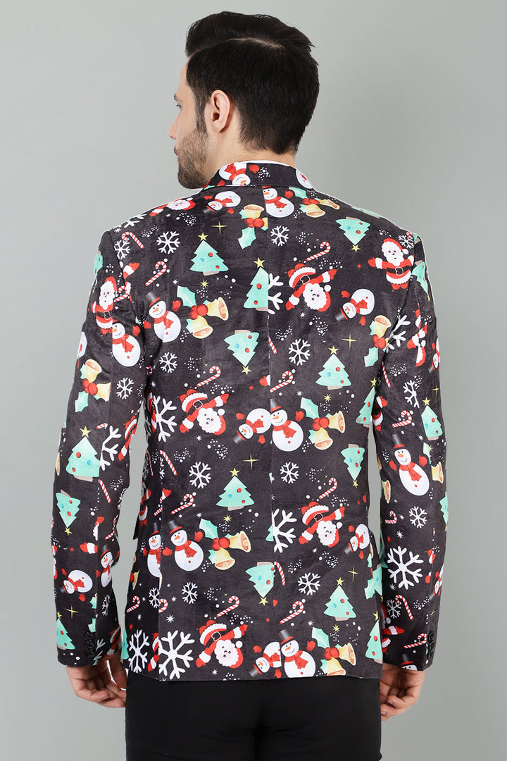 Dust Free Velvet Christmas Multicolor Blazer