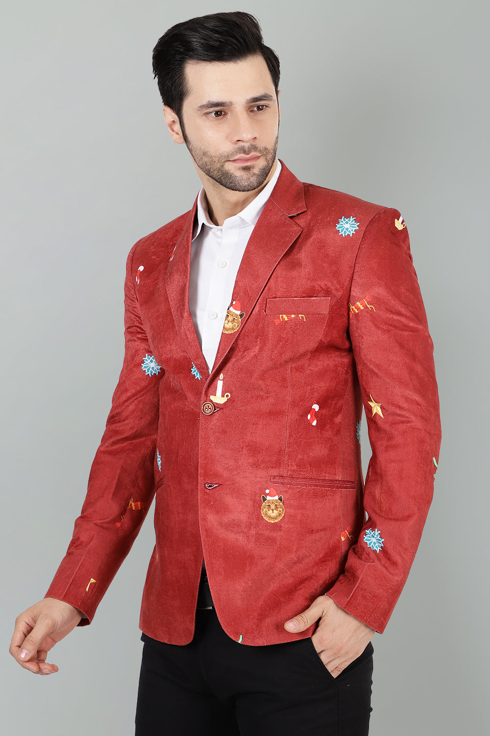 Dust Free Velvet Christmas Red Blazer