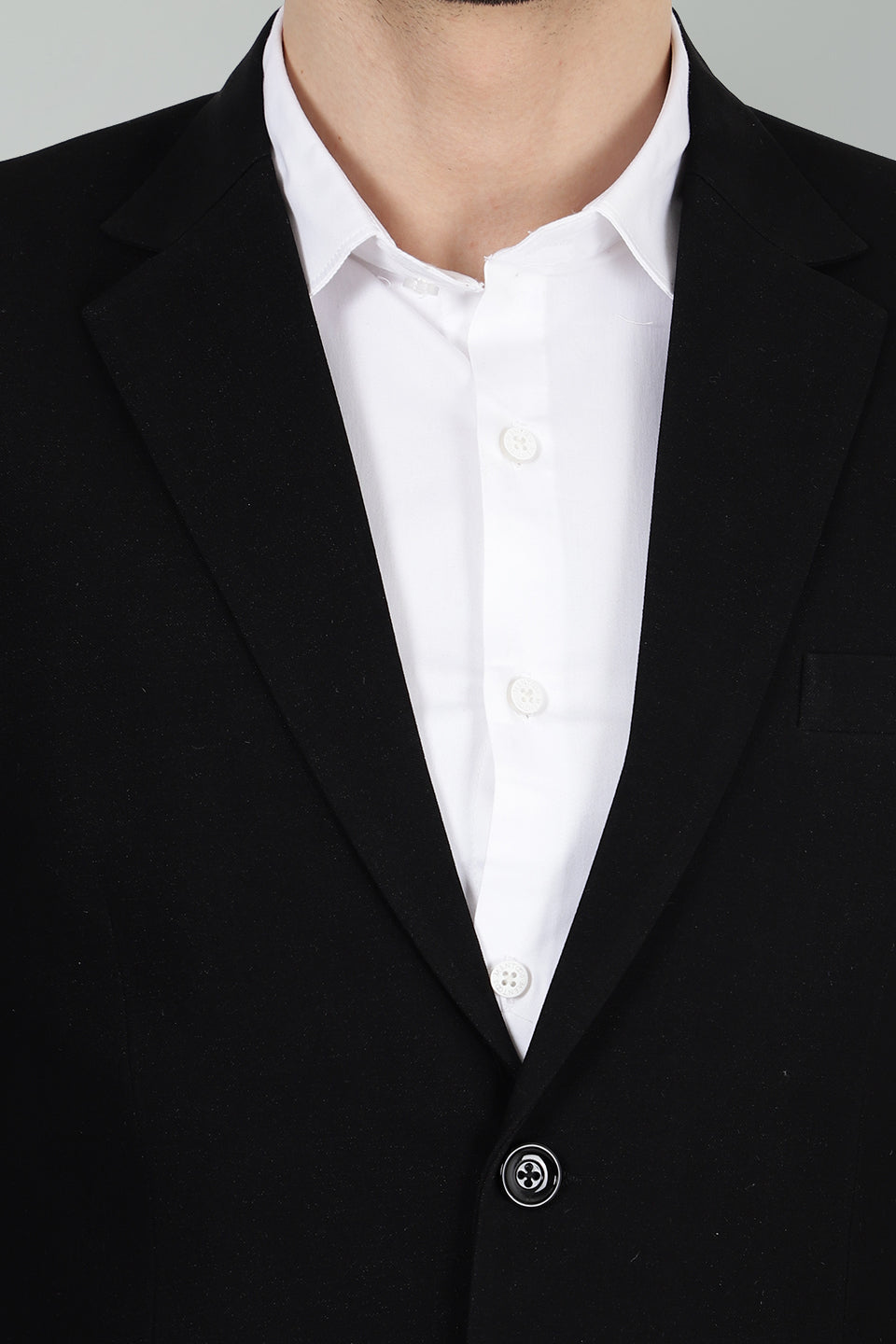 Polyester Cotton Black Blazer