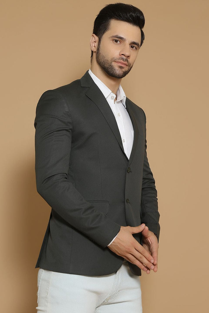 Poly Viscose Green Blazer