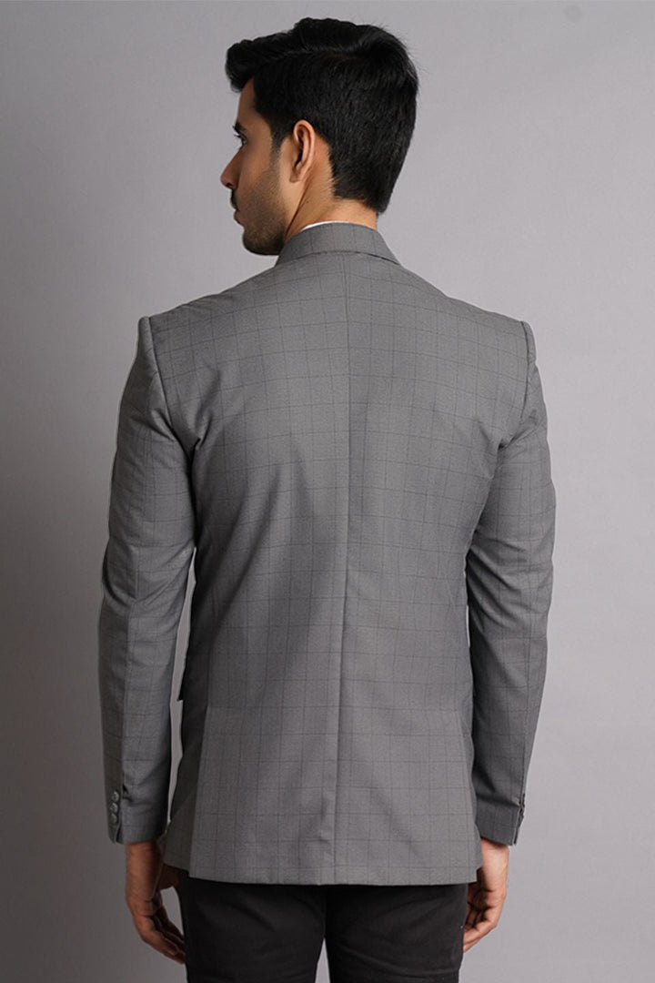 Poly Viscose (by Raymond's Mills) Grey Checkered Blazer