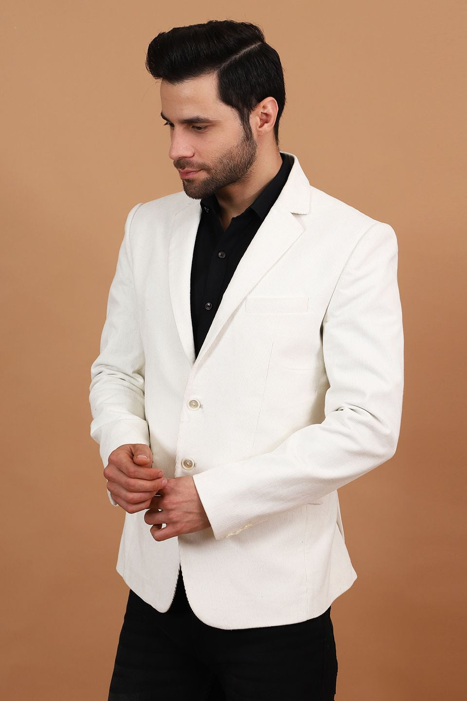 Corduroy Cotton Off-White Blazer