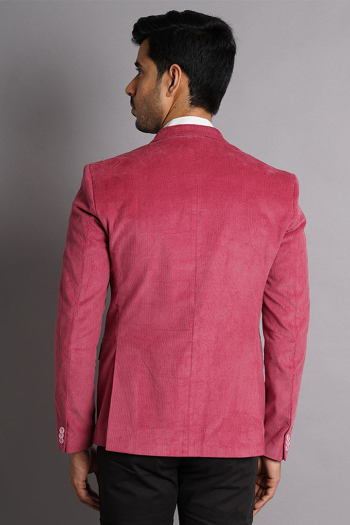 Corduroy Cotton Pink Solid Blazer