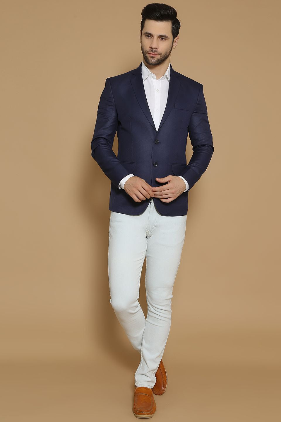 Poly Viscose Blue Blazer