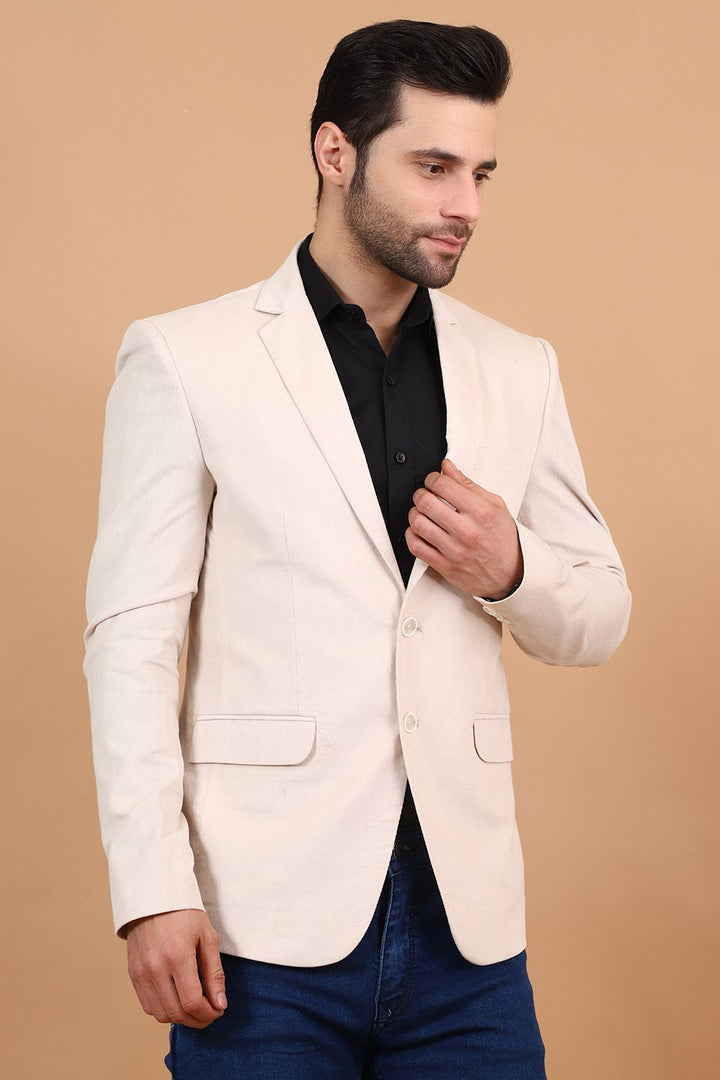 Corduroy Cotton Off-White Blazer