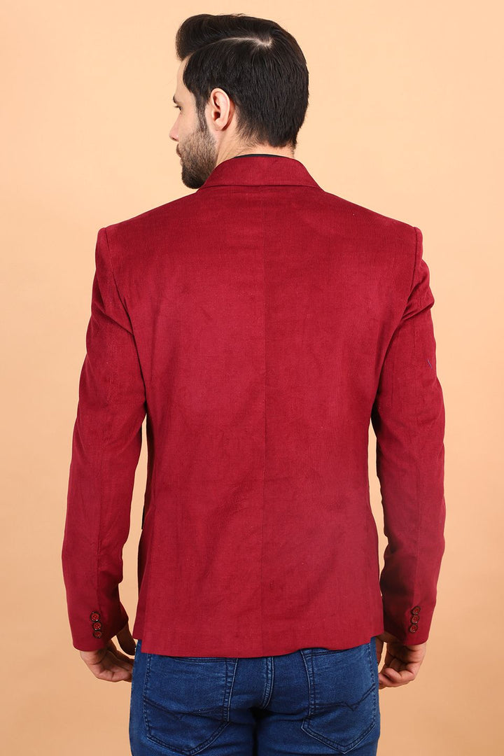 Corduroy Cotton Red Blazer